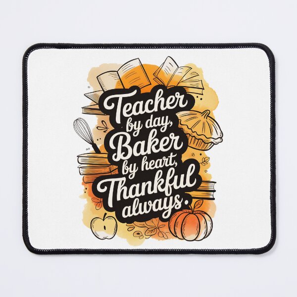 Item preview, Teacher by Day Baker by Heart Thankful Always – Thanksgiving designed and sold by PeteLawliiet.