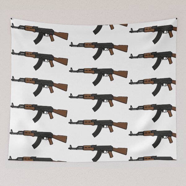 Item preview, AK-47 Cartoon Illustration – Minimalist Military Rifle Design Sticker designed and sold by LowDownGraphics.
