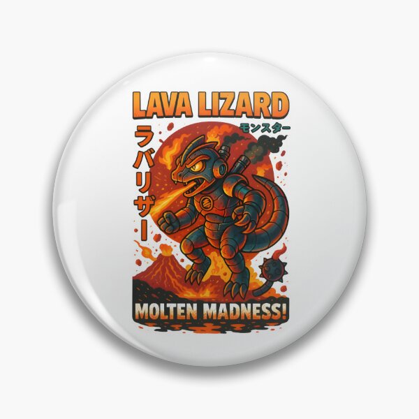 Item preview, Lava Lizard – Molten Mecha Kaiju Poster | Retro Japanese Monster Art designed and sold by Snackwear Apparel.