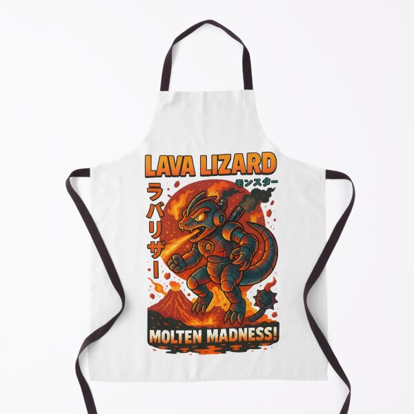 Item preview, Lava Lizard – Molten Mecha Kaiju Poster | Retro Japanese Monster Art designed and sold by Snackwear Apparel.