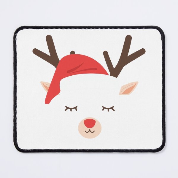 Item preview, Minimalist Christmas Reindeer Illustration – Cute Holiday Santa Hat Design designed and sold by PixelVibe782.