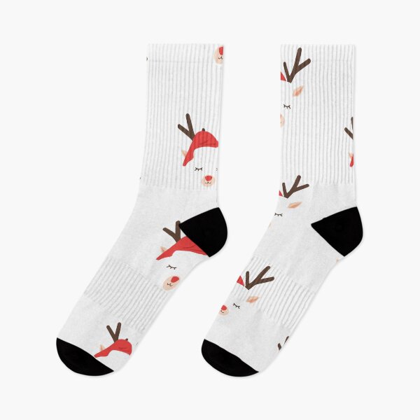 Item preview, Minimalist Christmas Reindeer Illustration – Cute Holiday Santa Hat Design designed and sold by PixelVibe782.