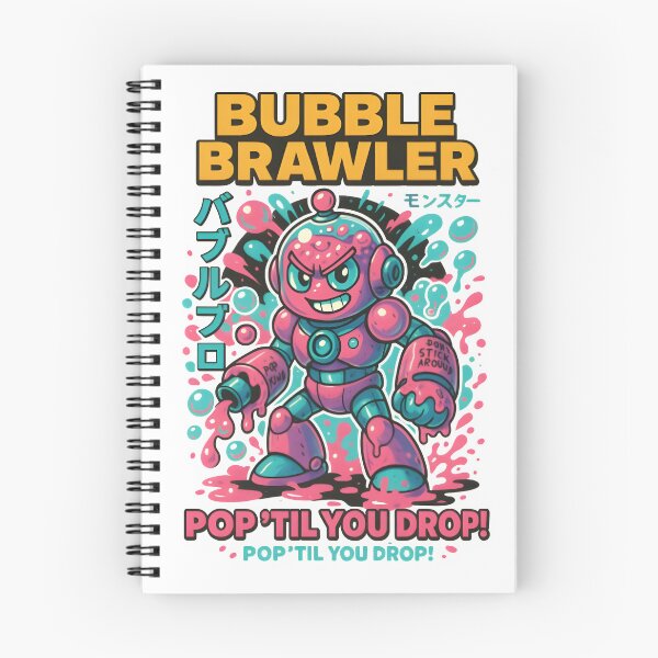 Item preview, Bubble Brawler – Pop ’Til You Drop! | Retro Mecha Bubblegum Robot Design designed and sold by Snackwear Apparel.