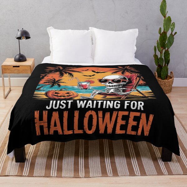 Item preview, Just Waiting for Halloween Skeleton Beach Sunset designed and sold by ClassicAnthony.