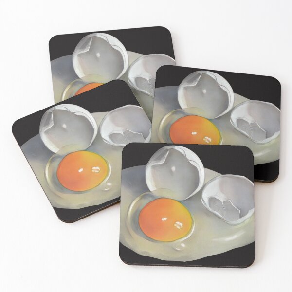 Item preview, Cracked Egg, Yolk, Broken Shells, Still Life of Raw Egg, Pastel Art designed and sold by JoyfulWhimsy.