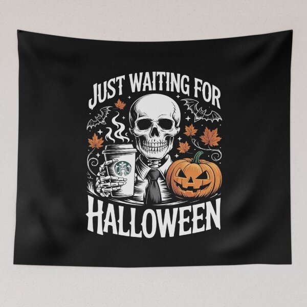 Item preview, Just Waiting For Halloween Skeleton Coffee Jack Or Lantern  designed and sold by ClassicAnthony.