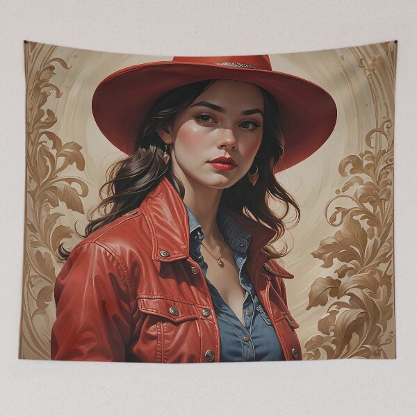 Item preview, Young woman with hat designed and sold by Palatinasart.