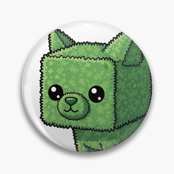 Item preview, Cute Blocky Green Bush Dog Character with Big Eyes Illustration designed and sold by Dofitopia.