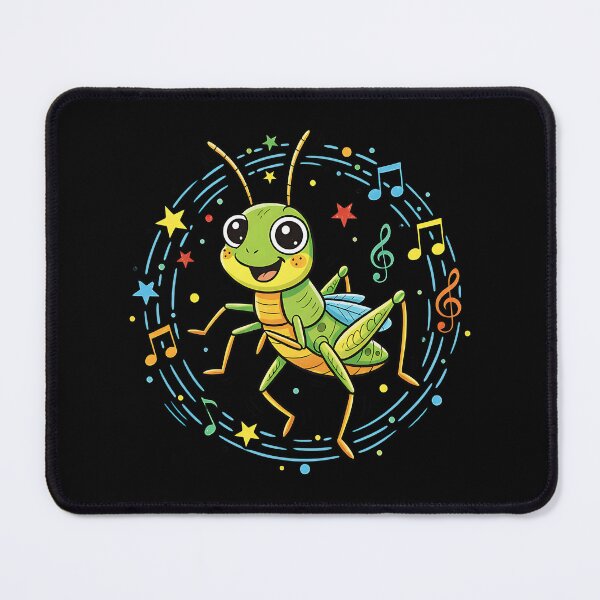 Item preview, Colorful Cartoon Grasshopper Playing with Music Notes designed and sold by AwesomeBeyondLimits.