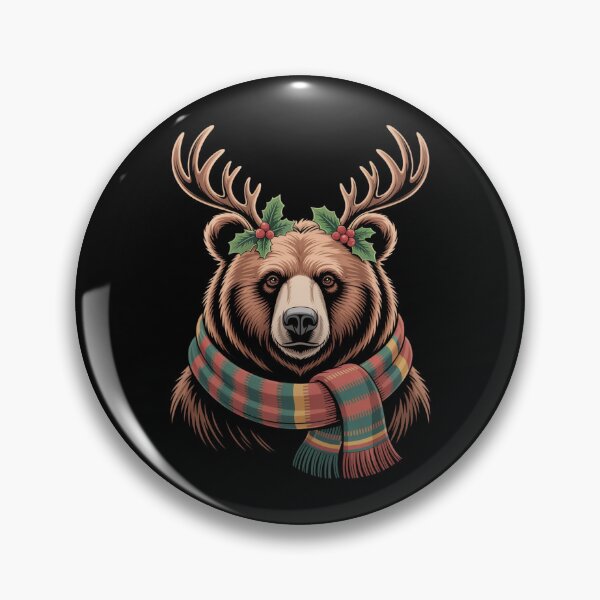 Item preview, Brown Bear Christmas Reindeer Holiday Winter Animal Design designed and sold by Gogetgiggles.