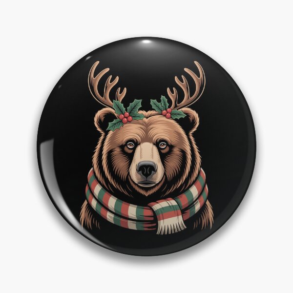 Item preview, Brown Bear Christmas Reindeer Holiday Winter Animal Design designed and sold by Gogetgiggles.