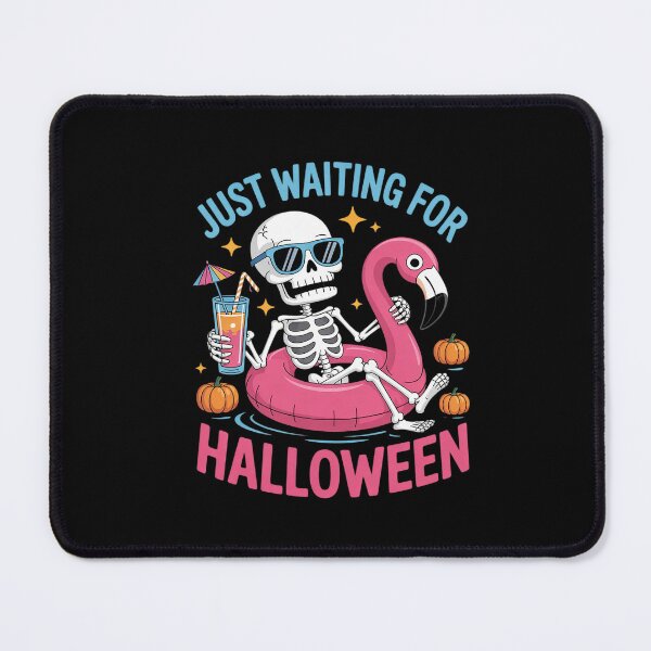 Item preview, Just Waiting For Halloween Skeleton Flamingo Beach Summerwee designed and sold by ClassicAnthony.