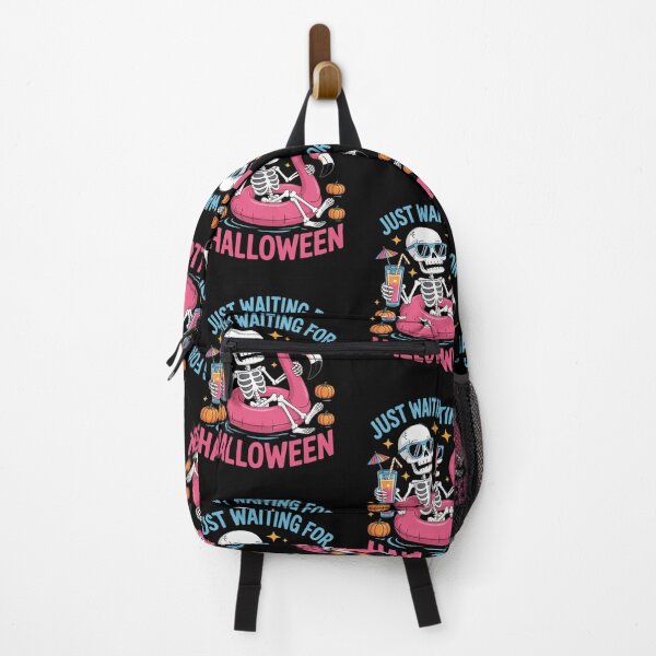 Item preview, Just Waiting For Halloween Skeleton Flamingo Beach Summerwee designed and sold by ClassicAnthony.