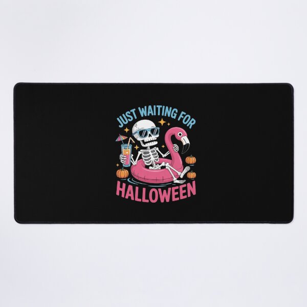 Item preview, Just Waiting For Halloween Skeleton Flamingo Beach Summerwee designed and sold by ClassicAnthony.