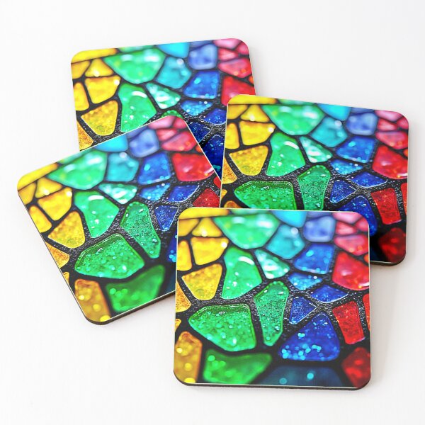 Item preview, Glossy Rainbow Glass Mosaic Art designed and sold by Health And Fitness Posts e-Store.