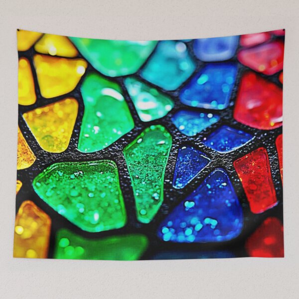 Item preview, Glossy Rainbow Glass Mosaic Art designed and sold by Health And Fitness Posts e-Store.