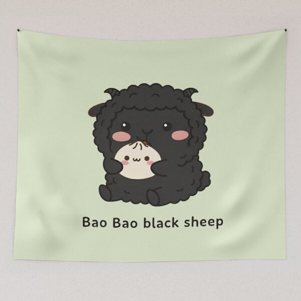 Item preview, Bao Bao Black Sheep – Cute Pun designed and sold by SidTastic .