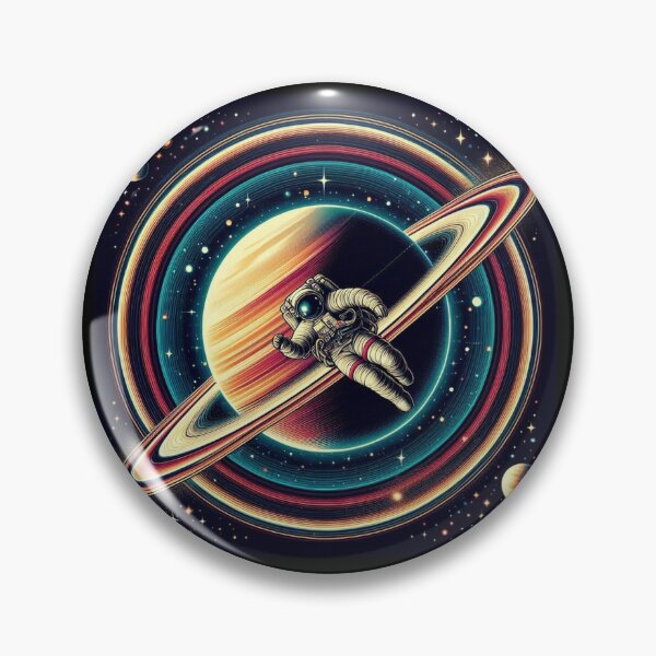 Item preview, Cosmic Astronaut Walking Saturn's Rings – Surreal Space Art designed and sold by Dogandesighn.