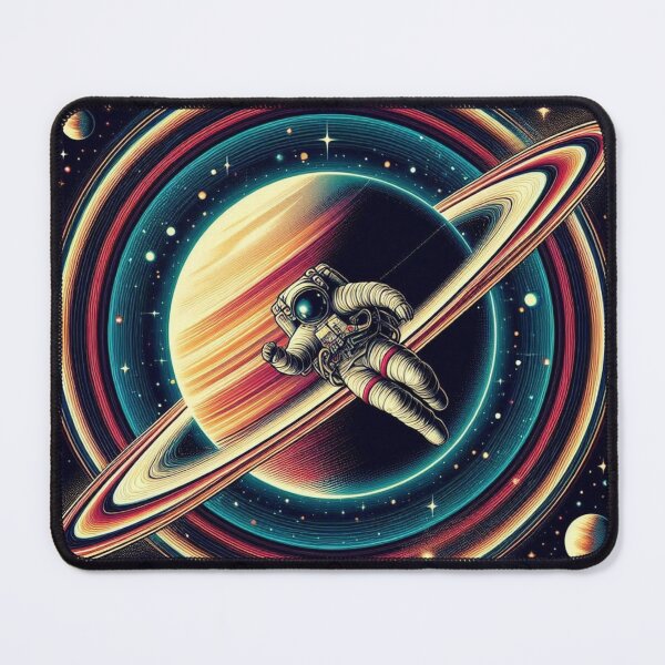 Item preview, Cosmic Astronaut Walking Saturn's Rings – Surreal Space Art designed and sold by Dogandesighn.