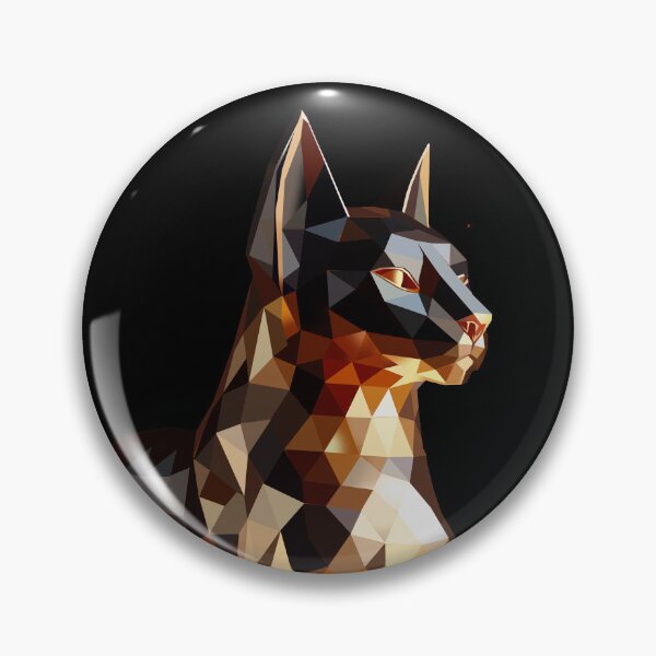 Item preview, Golden Low Poly Cat – Majestic Egyptian Style designed and sold by InFrameVision.