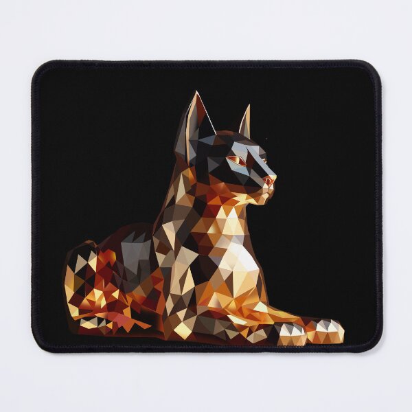 Item preview, Golden Low Poly Cat – Majestic Egyptian Style designed and sold by InFrameVision.