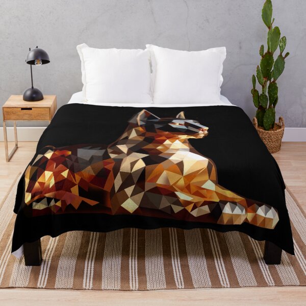 Item preview, Golden Low Poly Cat – Majestic Egyptian Style designed and sold by InFrameVision.