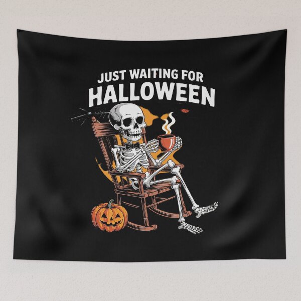 Item preview, Just Waiting For Halloween Skeleton Summer Fall Coffee  designed and sold by ClassicAnthony.