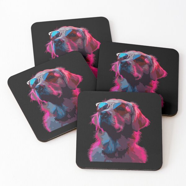 Item preview, Cool Neon Dog with Sunglasses – Vibrant Retro Synthwave Style Artwork designed and sold by T-Chou.
