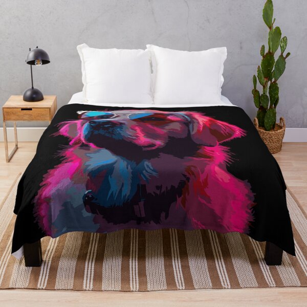 Item preview, Cool Neon Dog with Sunglasses – Vibrant Retro Synthwave Style Artwork designed and sold by T-Chou.