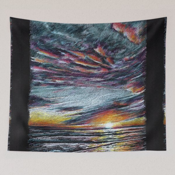 Item preview, Sunset in Tylösand, Sweden drawing designed and sold by Adam Wróbel.