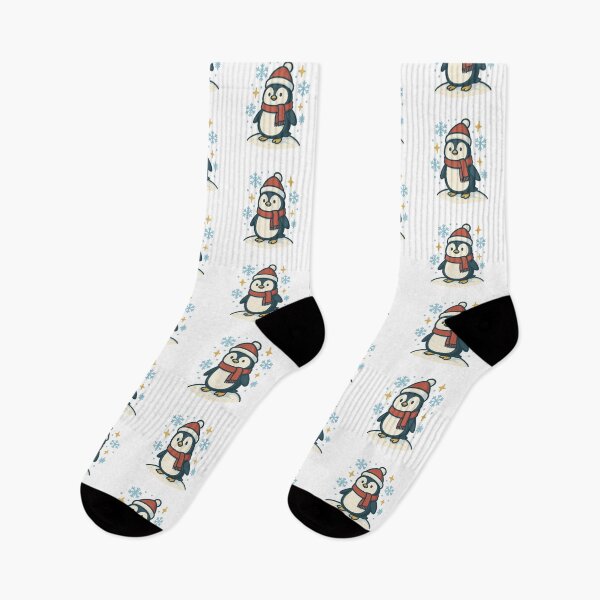 Item preview, Cute Christmas penguin in the snow – Winter cartoon design designed and sold by iTzTreS.