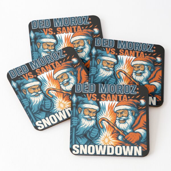 Item preview, Ded Moroz vs Santa Snowdown – Vintage Holiday Comic Showdown designed and sold by POD DYNASTY | Original Print On Demand T-Shirt Graphics.