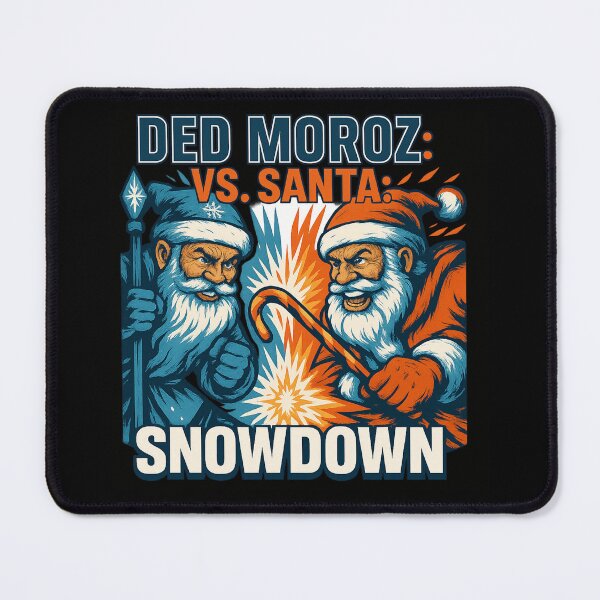 Item preview, Ded Moroz vs Santa Snowdown – Vintage Holiday Comic Showdown designed and sold by POD DYNASTY | Original Print On Demand T-Shirt Graphics.