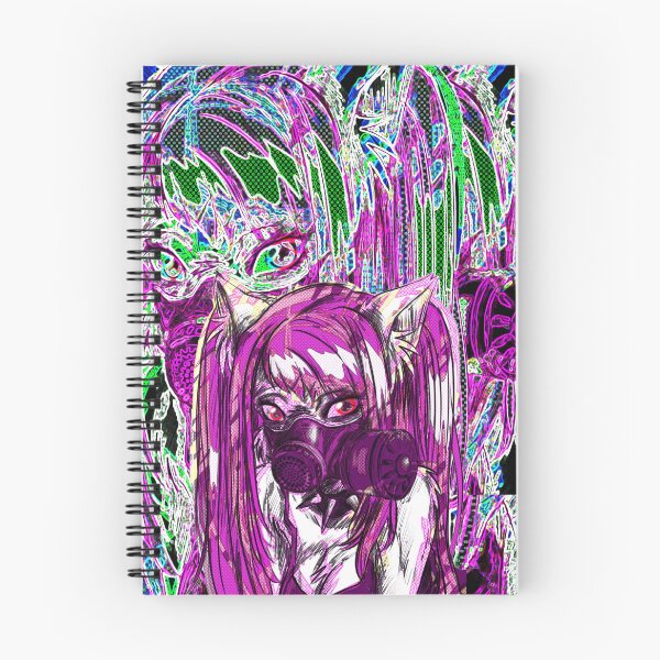 Item preview, Glitchart Eyestrain EBM Goth Furry Cat Girl With Gas Mask designed and sold by GrotsqMachine.