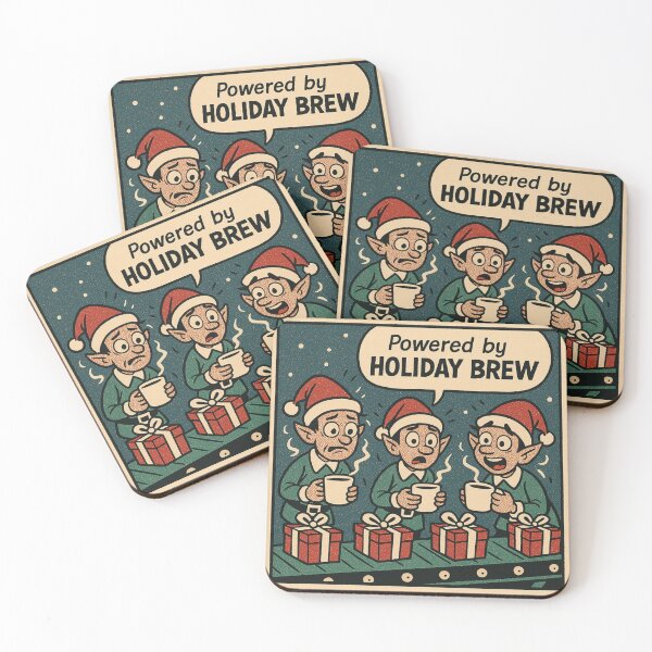 Item preview, Cozy Christmas Humor – Holiday Brew Assembly Elves – Gift for Coworker – Retro Comics • Vintage Halftone designed and sold by JacobKAurumhead.