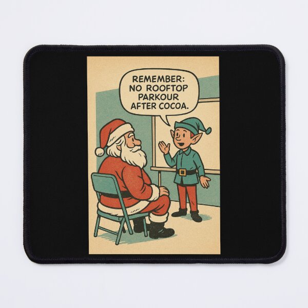 Item preview, Cozy Christmas Humor – Santa Safety Briefing – Gift for Coworker – Retro Comics • Vintage Halftone designed and sold by JacobKAurumhead.
