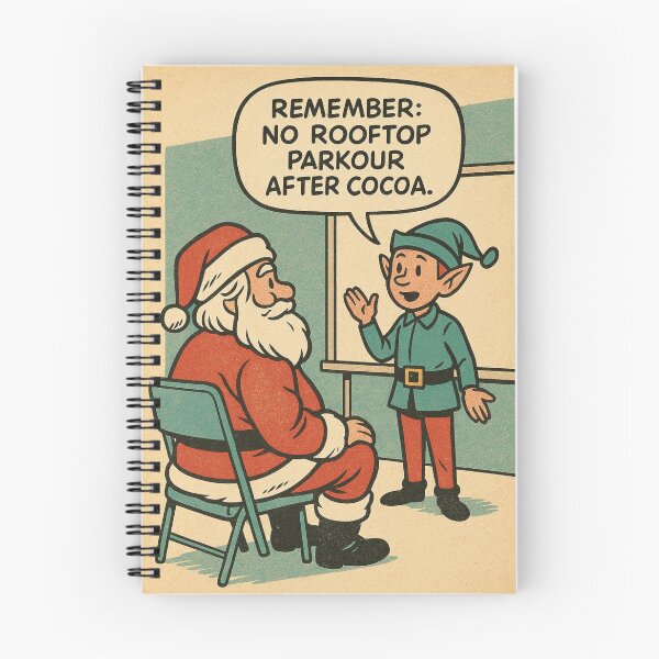 Item preview, Cozy Christmas Humor – Santa Safety Briefing – Gift for Coworker – Retro Comics • Vintage Halftone designed and sold by JacobKAurumhead.