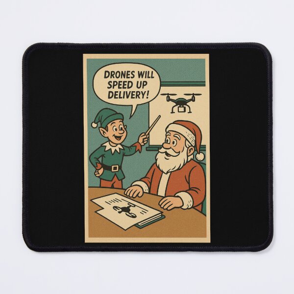 Item preview, Cozy Christmas Humor – Santa Logistics Meeting – Gift for Tech Friend – Retro Comics • Vintage Halftone designed and sold by JacobKAurumhead.