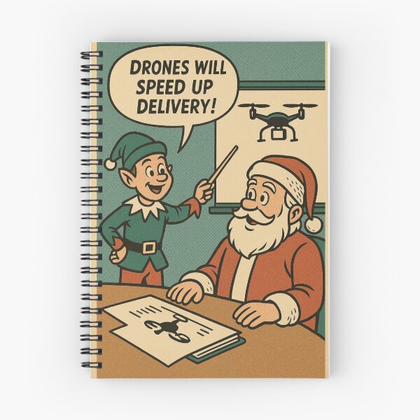Item preview, Cozy Christmas Humor – Santa Logistics Meeting – Gift for Tech Friend – Retro Comics • Vintage Halftone designed and sold by JacobKAurumhead.
