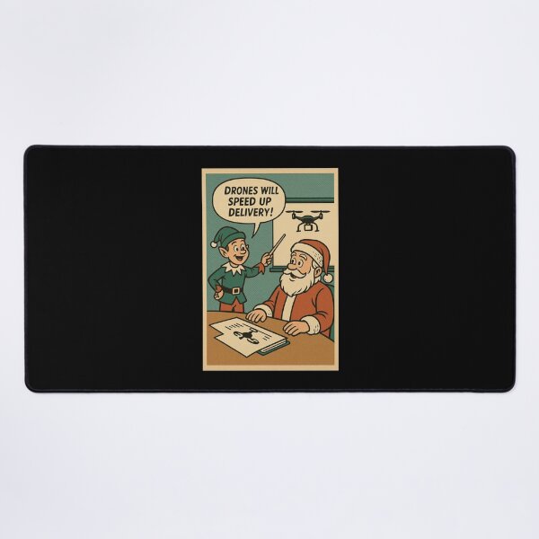 Item preview, Cozy Christmas Humor – Santa Logistics Meeting – Gift for Tech Friend – Retro Comics • Vintage Halftone designed and sold by JacobKAurumhead.