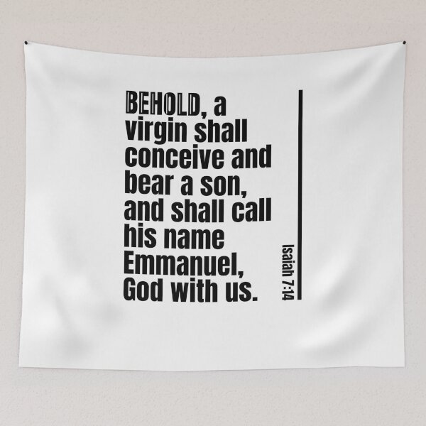 Item preview, Behold A Virgin Shall Conceive And Bear A Son, Isaiah 7:14, King James Bible Verse designed and sold by Angela Dow.