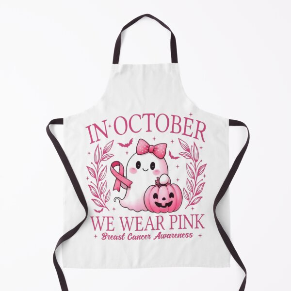 Item preview, In October We Wear Pink – Cute Ghost Breast Cancer Awareness designed and sold by MeowLoka ⭐⭐⭐⭐.