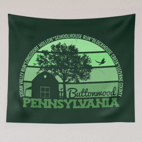 Item preview, Buttonwood Pennsylvania Sunset Retro Vintage Local Pride Logo designed and sold by CRHPOD20.