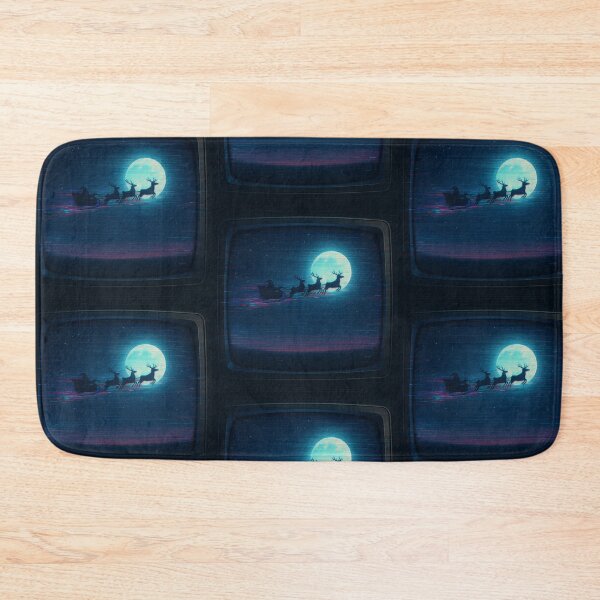 Item preview, Glitched Christmas Nostalgia – Full Moon Sleigh Flight – Gift for Moon Lover – Retro TV Glitch • Analog Scanline Texture designed and sold by JacobKAurumhead.