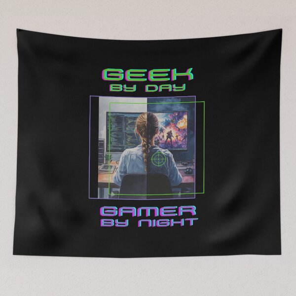 Item preview, Geek by day gamer by night woman  designed and sold by FatBirdie.