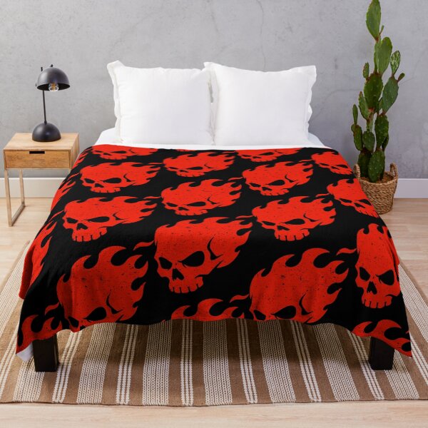 Item preview, Flaming Red Skull Minimalist Art designed and sold by Skulls & Calaveras.