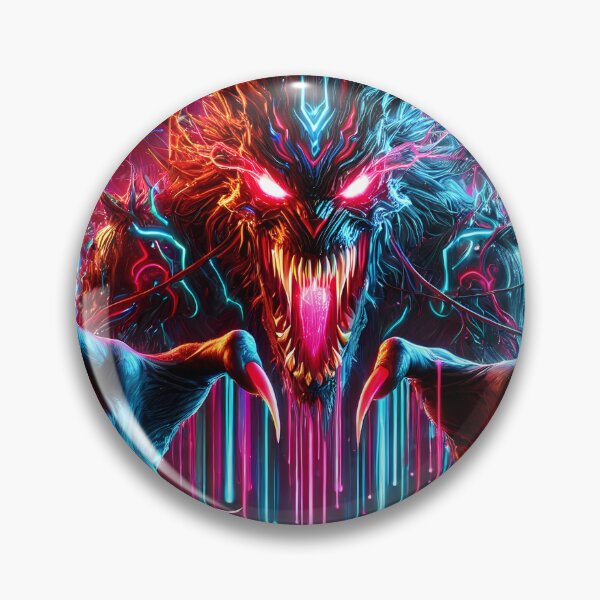 Item preview, Terrifying Neon 3D Monster - Cyber Horror Art designed and sold by FusionCipher.