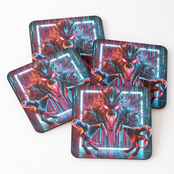 Item preview, Terrifying Neon 3D Monster - Cyber Horror Art designed and sold by FusionCipher.