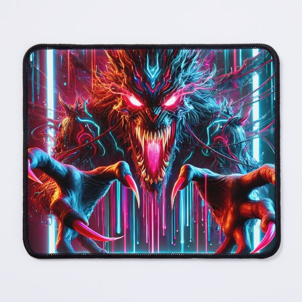 Item preview, Terrifying Neon 3D Monster - Cyber Horror Art designed and sold by FusionCipher.