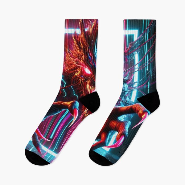 Item preview, Terrifying Neon 3D Monster - Cyber Horror Art designed and sold by FusionCipher.